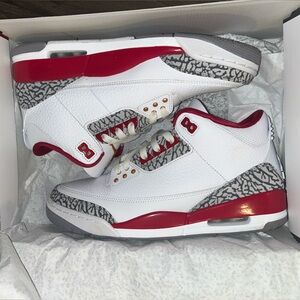 Jordan Retro 3 White Red Sneakers